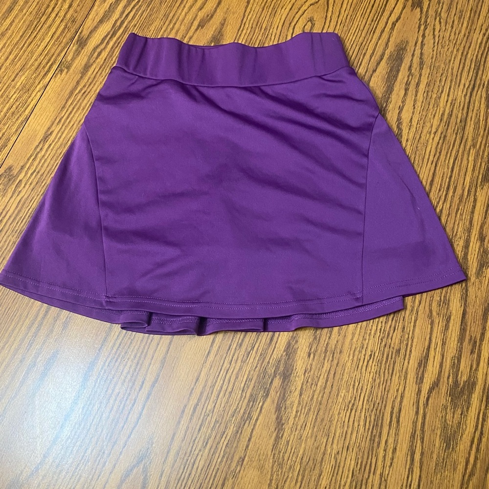 Purple Mini High Low Skater Skirt